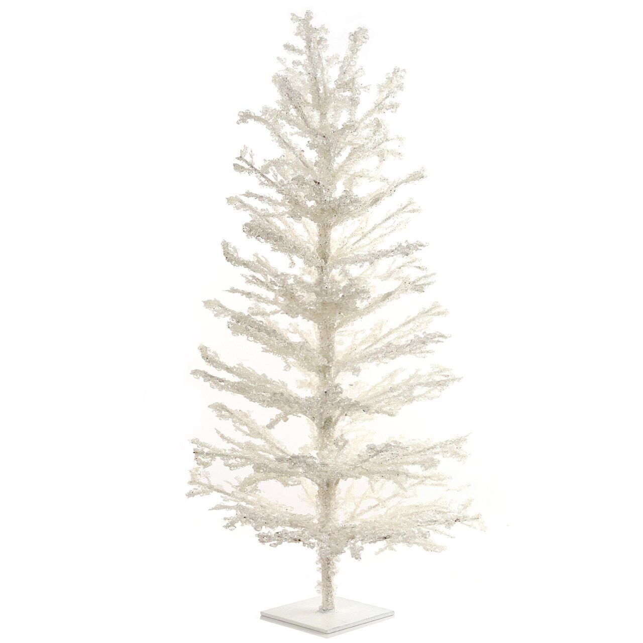 30-Inch Iced White Twig Tree with Metal Stand | Indoor Elegance | Festive Holiday Accents | Frosted Christmas Tree | Home & Office Decor